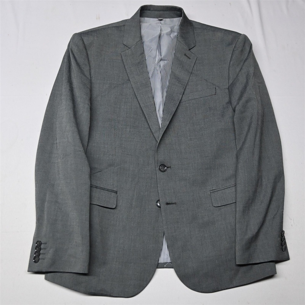New Express 42s Gray Slim Fit Sharkskin Mens Blazer Suit Jacket Sport Coat